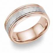 14 Karat Rose Gold Hammered Wedding Band Ring