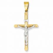 14 Karat Two-Tone Gold Crucifix Pendant