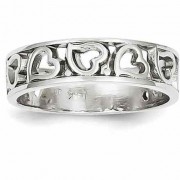 14 Karat White Gold Open Heart Band