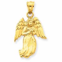 14K Gold Angel Pendant