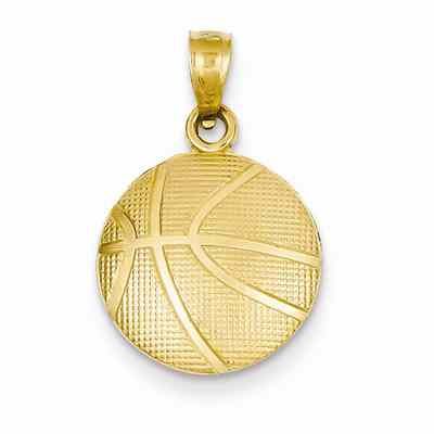 14K Gold Basketball Pendant -  - QGPD-C3774