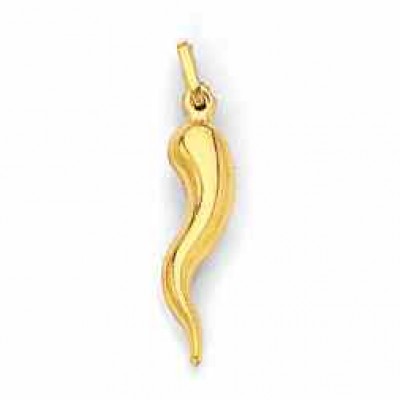 14K Gold Bull s Horn Italian Pendant -  - IP108-26