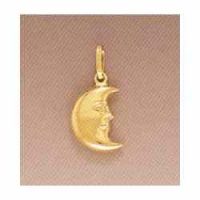 14K Gold Crescent Moon Pendant