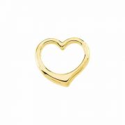 14K Gold Cut-Out Heart Slide Pendant