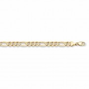 14K Gold Figaro Link Bracelet (6mm)
