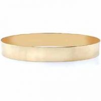 14K Gold Flat Bangle Bracelet, 11mm (7/16")