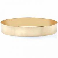 14K Gold Flat Bangle Bracelet, 12mm (1/2")