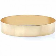 14K Gold Flat Bangle Bracelet, 15mm (5/8")