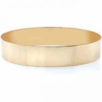 14K Gold Flat Bangle Bracelet, 15mm (5/8")