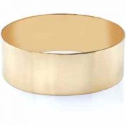 14K Gold Flat Bangle Bracelet, 25mm (1")
