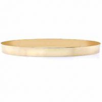 14K Gold Flat Bangle Bracelet, 6mm (1/4")