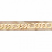 14K Gold Hand-Made 12mm Figaro Link Bracelet