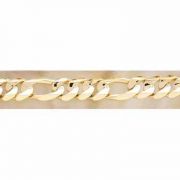 14K Gold Hand-Made 16mm Figaro Link Bracelet