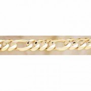 14K Gold Hand-Made 16mm Figaro Link Bracelet