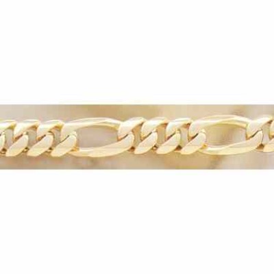 14K Gold Hand-Made 18mm Figaro Link Bracelet -  - FIG-550