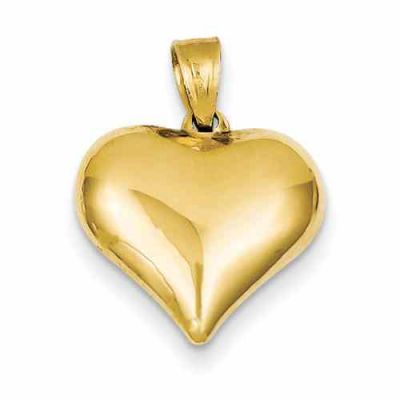 14K Gold Heart Pendant -  - QGPD-C2909