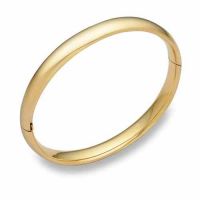 14K Gold Hinged Plain Bangle Bracelet (5/16")