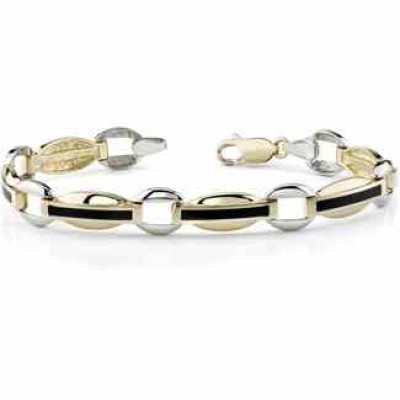 14K Gold Ladie s Black Onyx Bracelet -  - BR80-7