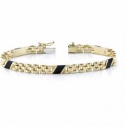 14K Gold Ladies' Design Onyx Bracelet