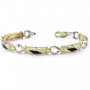 14K Gold Ladies Onyx Bracelet
