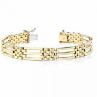 14K Gold Men's Link Design Bracelet