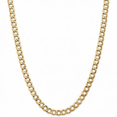 14K Gold Open Curb Link Chain Necklace, 24", 7mm -  - QGCH-BC110-24