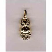 14K Gold Owl Pendant