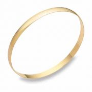 14K Gold Plain Bangle Bracelet (5mm), 7.5 Inches