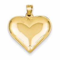 14K Gold Polished Heart Necklace