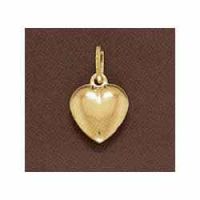 14K Gold Puffy Heart Pendant - Large