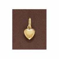 14K Gold Puffy Heart Pendant - Small