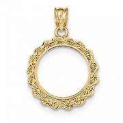 14K Gold Rope Bezel for 1/10 Ounce American Eagle Coin Pendant
