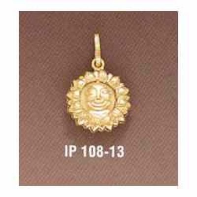 14K Gold Sun Pendant -  - IP108-13