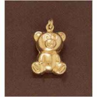 14K Gold Teddy Bear Pendant - Large
