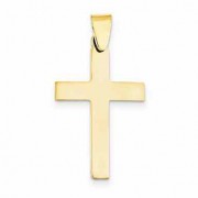 14K High Polish Yellow Gold Cross Pendant