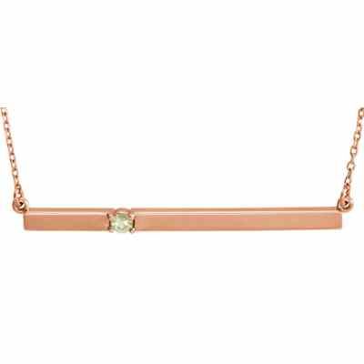 14K Rose Gold Birthstone Bar Necklace -  - STLPD-86092-1R