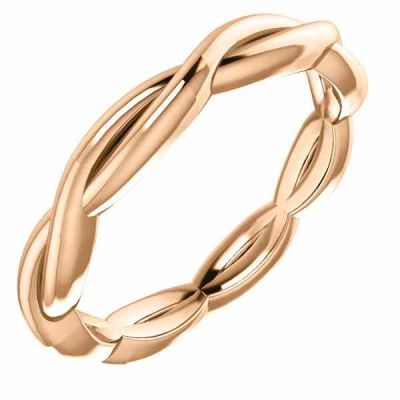 14K Rose Gold Braided Infinity Wedding Band Ring -  - STLRG-51788R