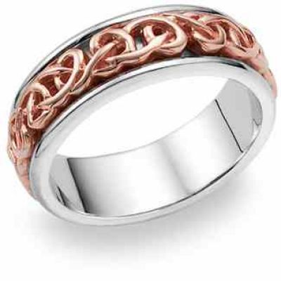 14K Rose Gold Celtic Knot Wedding Band Ring -  - Celtic-Rose-C