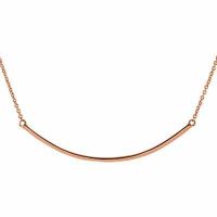 14K Rose Gold Curved Bar Necklace
