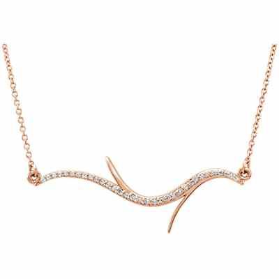 14K Rose Gold Diamond Branch Necklace -  - STLPD-86292R