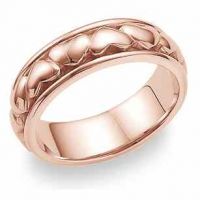 14K Rose Gold Eternal Heart Wedding Band Ring
