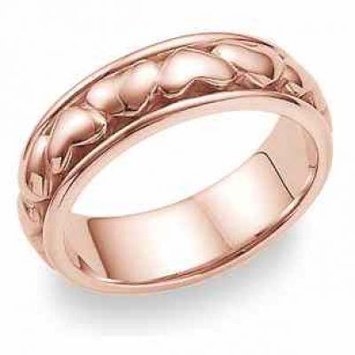 14K Rose Gold Eternal Heart Wedding Band Ring -  - WED-CL-KP