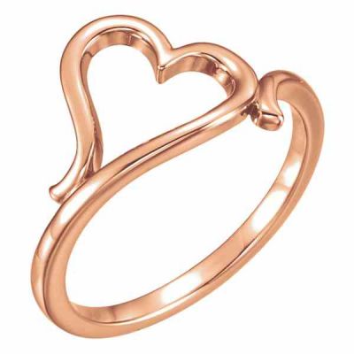 14K Rose Gold Free Formed Heart Ring -  - STLRG-51573R