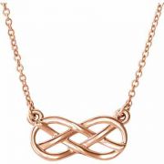 14K Rose Gold Infinity Knot Necklace