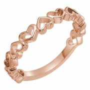 14K Rose Gold Open Heart Band