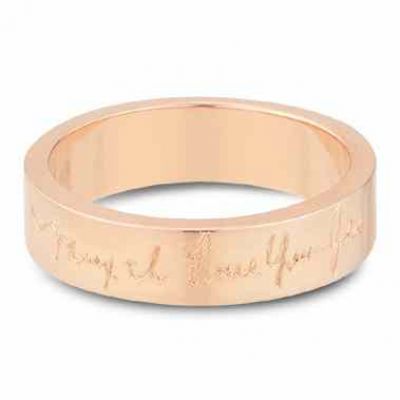 14K Rose Gold, Personalized Handwrinting Wedding Band -  - WVR-905-P
