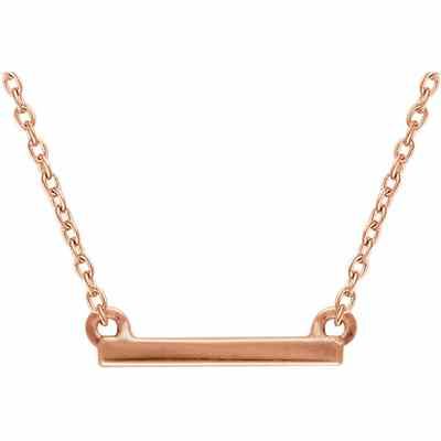 14K Rose Gold Petite Bar Necklace -  - STLPD-651950R
