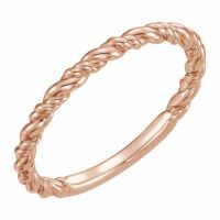 14K Rose Gold Stackable Rope Band