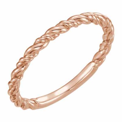14K Rose Gold Stackable Rope Band -  - STLRG-51570R