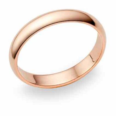 14K Rose Gold Wedding Band Ring (4mm) -  - ROSE-4